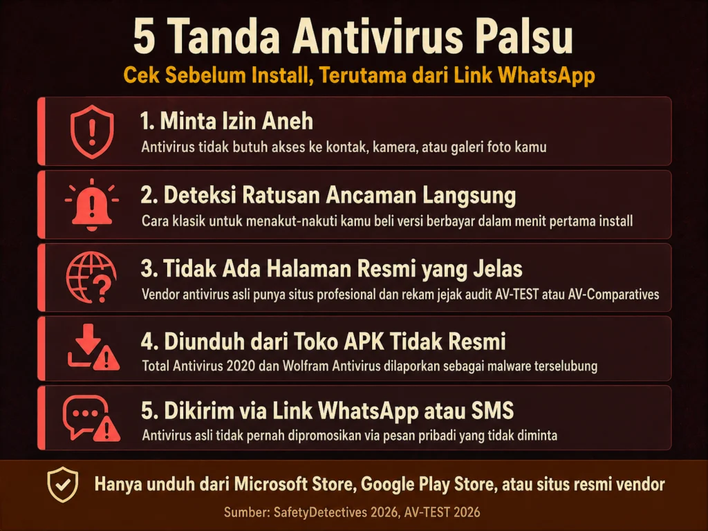 tanda antivirus palsu Total Antivirus 2020 Wolfram Antivirus malware penipuan Indonesia